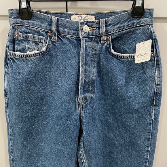 Free People Jeans We the Free The Lass Button Fly Distressed Medium Wash 26 - Picture 6 of 14